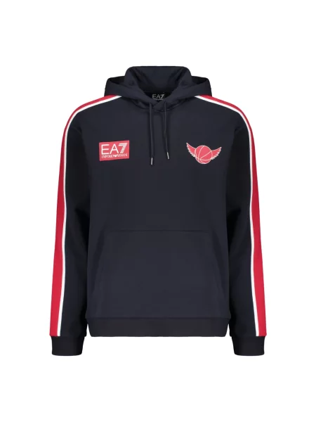 Bluza z kapturem Emporio Armani Ea7 z kapturem niebieska