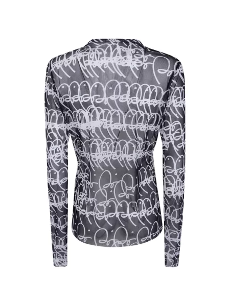 Tricou Maria Calderara cu imagine plasă negru