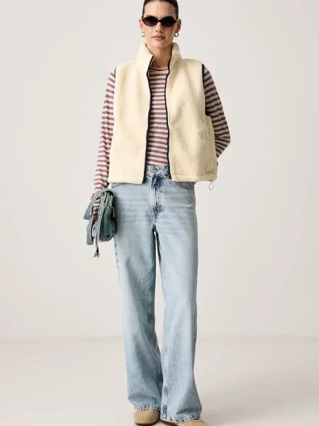 Levi's vesta dámska flísová MORRISON SHERPA žltá
