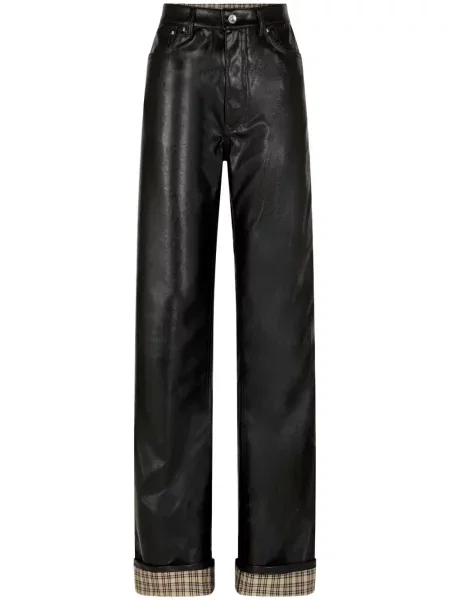 Pantaloni Rabanne din piele negru
