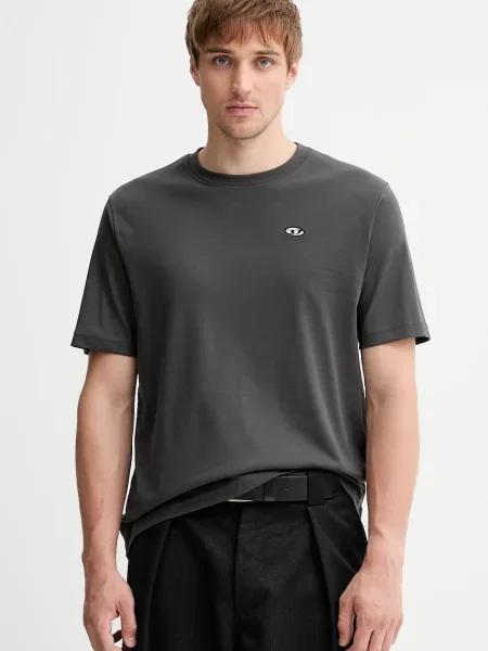 Тениска Diesel T-ADJUST-DOVAL-PJ T-SHIRT с изчистен дизайн бежово