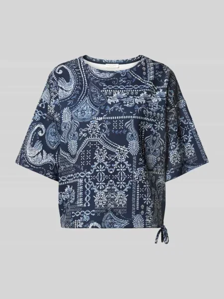 Bluzka o kroju relaxed fit z mieszanki Christian Berg Woman granatowa