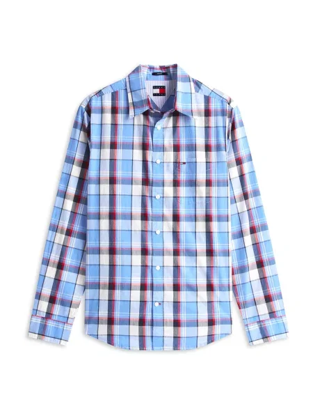 Tommy Jeans Srajca kraljevo modra / rdeča / črna bela