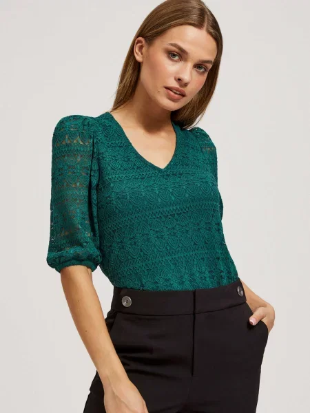 Bluză Marisse din dantelă negru