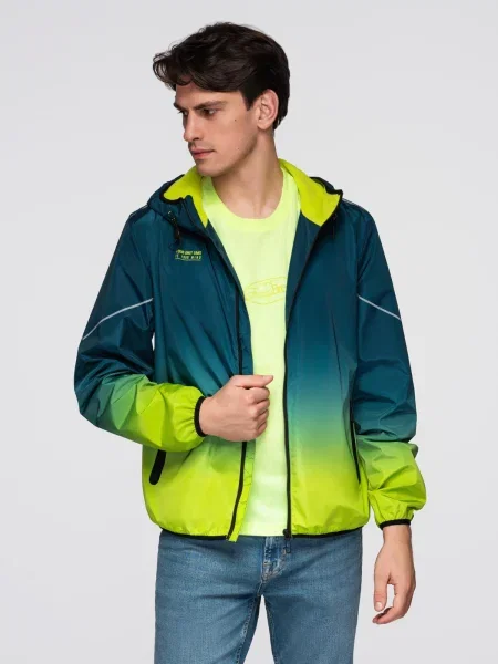 Geacă Ombre din fleece albastru