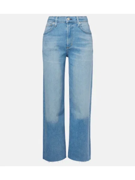 Proste jeansy Citizens Of Humanity z wysoką talią niebieskie