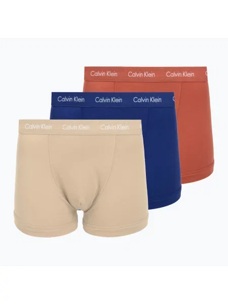 Труси Calvin Klein Trunk 3 пари sodalite blue/redwood/white peppe білі
