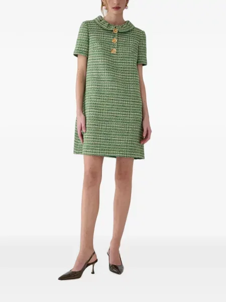 Rochie mini Carolina Herrera din tweed verde