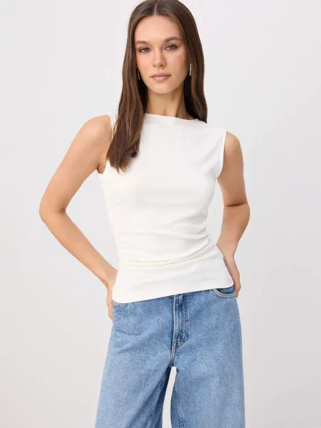 Trendyol Top ecru negru