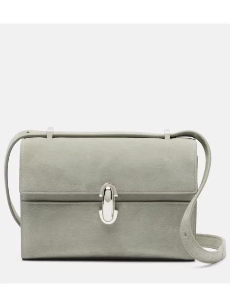 Geantă Savette din piele de căprioară albastru