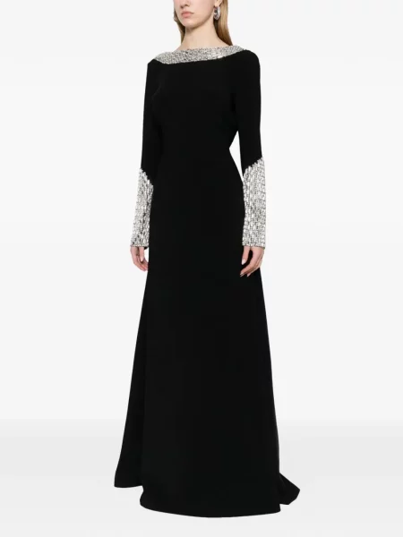 Rochie de seară Dina Melwani cu spatele deschis negru