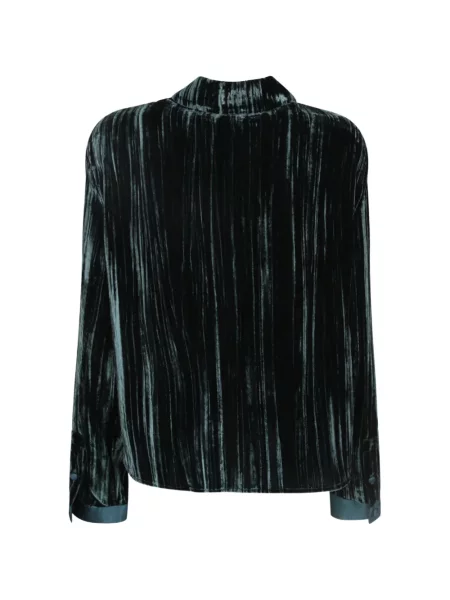 Cămașă Emporio Armani de catifea verde