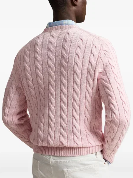Samt prugasta jakna Polo Ralph Lauren s autogramom ružičasta