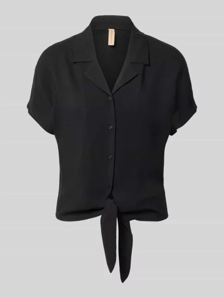Bluzka z z detalem w postaci węzła krój regular fit Model RADIA' Soyaconcept czarna