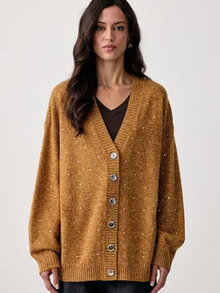 Pinko cardigan pentru femei cu lână bej