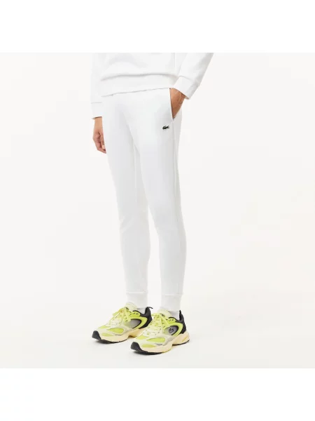 Lacoste Spodnie Polarowe Slim Fit Z Bawełny biały