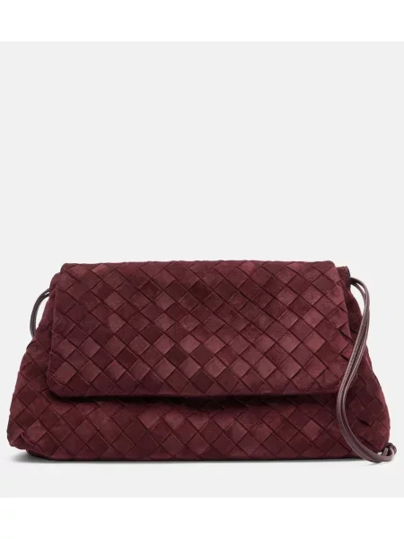 Semišová kabelka Bottega Veneta Pouch vínová