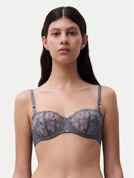 Chantelle Сутиен балконет Fleurs сив