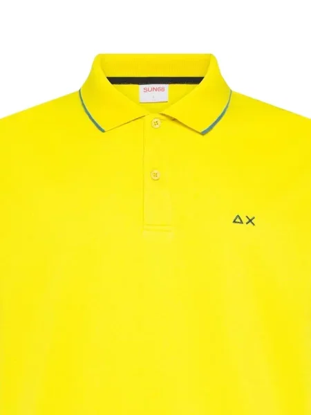 Tricou polo Sun68 cu autograf galben