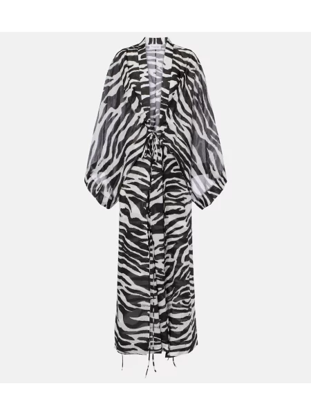 Rochie The Attico cu imagine din muselină cu model zebră alb