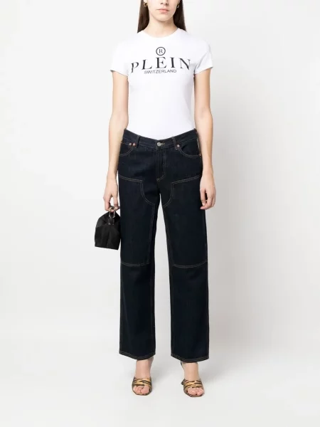 Raštuotas marškinėliai Philipp Plein balta
