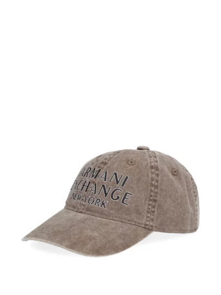 Șapcă Armani Exchange cu autograf maro
