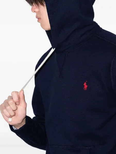 Șosete Polo Ralph Lauren cu broderie în carouri plisate albastru