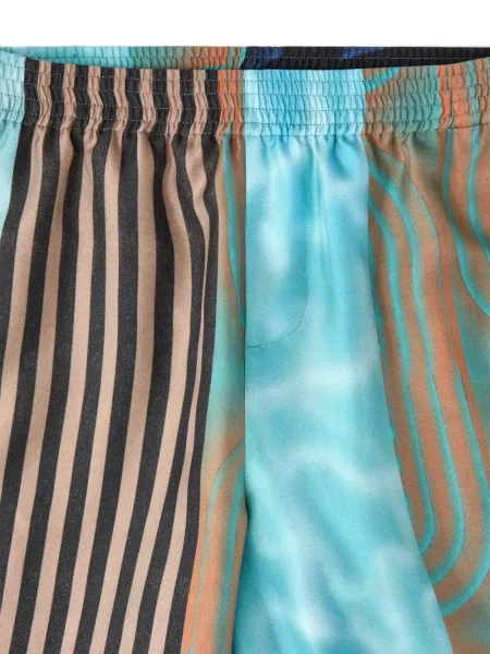 Pantaloni scurți Versace de mătase albastru