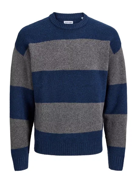 JACK & JONES Pulover JJESOHO OLLIE marin / amestec albastru