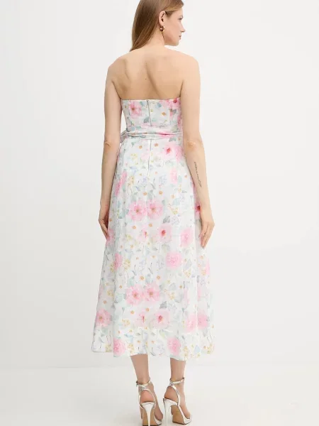 Bardot rochie midi evazați alb