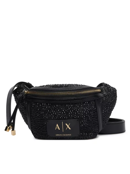 Armani Exchange ľadvinka dámska z imitácie kože čierna