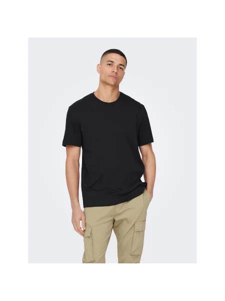 Only & Sons T-Shirt Regular Fit μαύρο