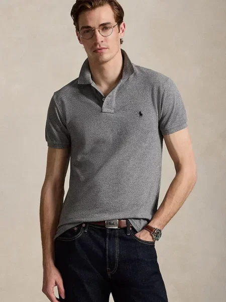 Polo Ralph Lauren Tričko melírovaná sivá