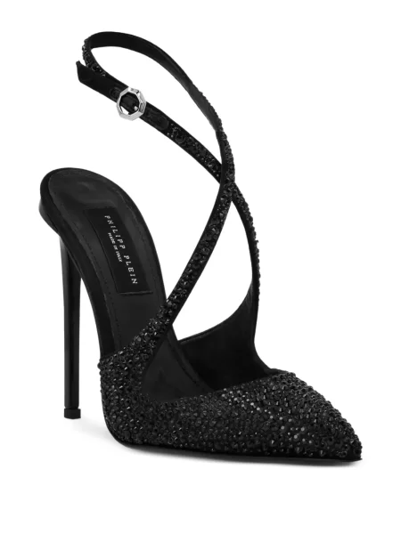 Pantofi cu toc Philipp Plein de cristal negru