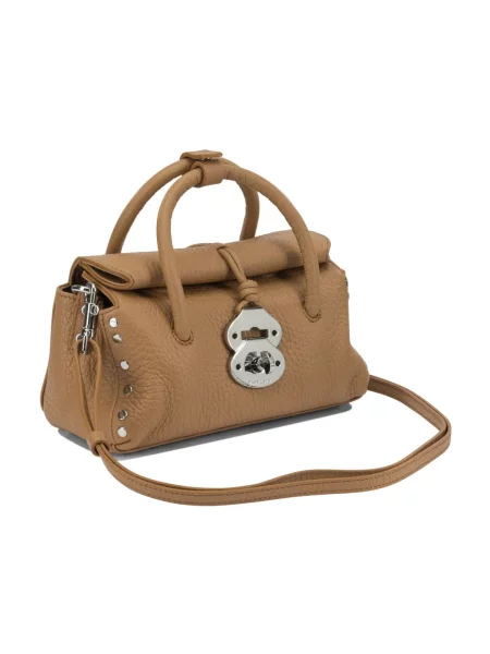 Mała torebka skórzana Zanellato brązowa