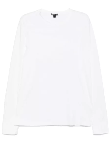 Tricou James Perse cu decolteu rotund alb