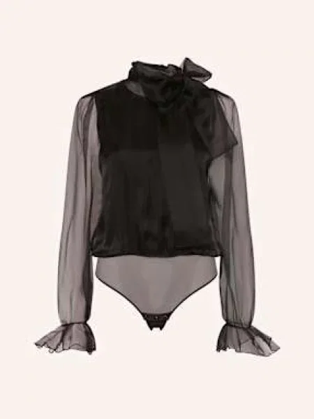 Undress Code Body Ze Stringami Pure Elegance Z Kokardą I Falbankami schwarz czarny