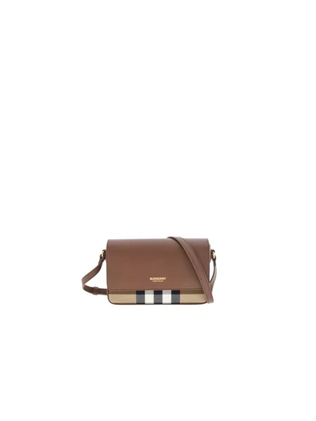 Torebka Burberry w kratę brązowa