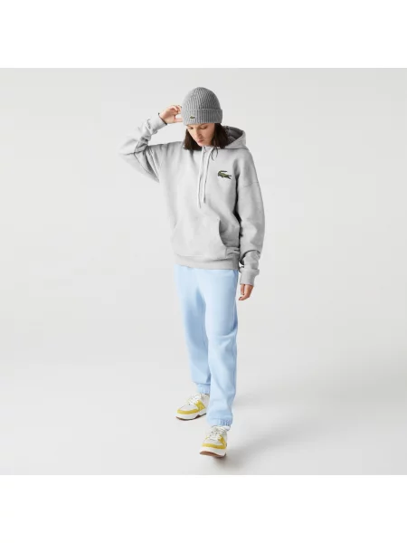 Lacoste Bluza Dresowa Unisex Loose Fit Z Kapturem I Bawełny Organicznej szara