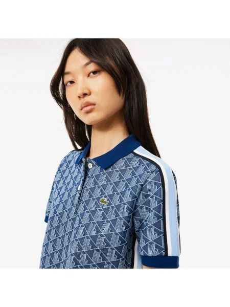 Lacoste Koszulka Polo Z Monogramem Slim Fit Ciemnoniebieska niebieski