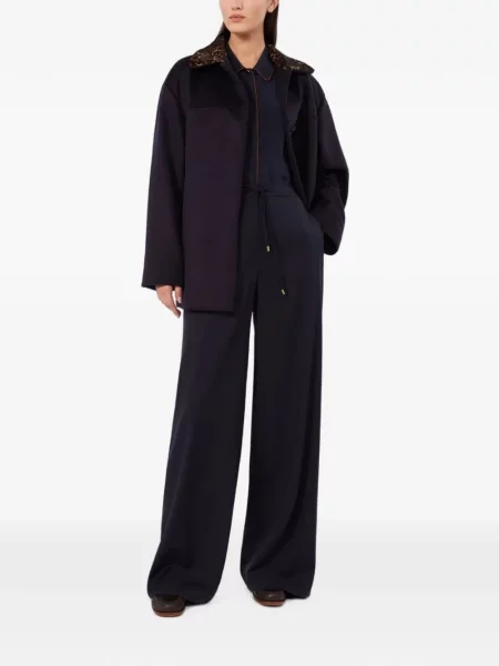 Pantaloni Max Mara cu cordon albastru