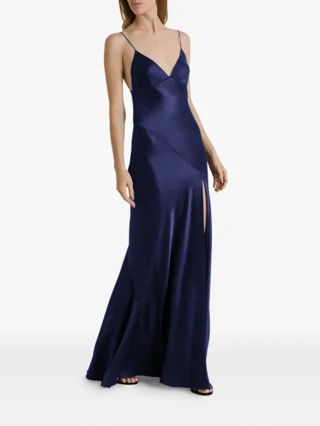Rochie Alberta Ferretti din satin albastru