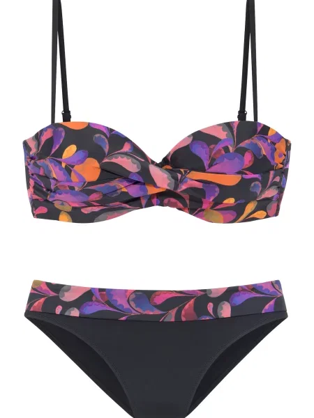VIVANCE Bikini lila / oranžna / rdeča črna