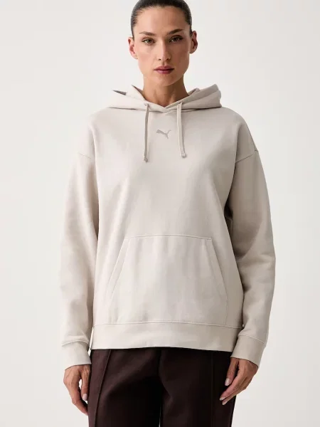 Puma hanorac cu glugă pentru femei cu Essentials Relaxed bej