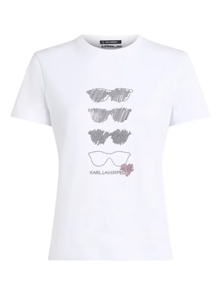 Stras tricou Karl Lagerfeld alb