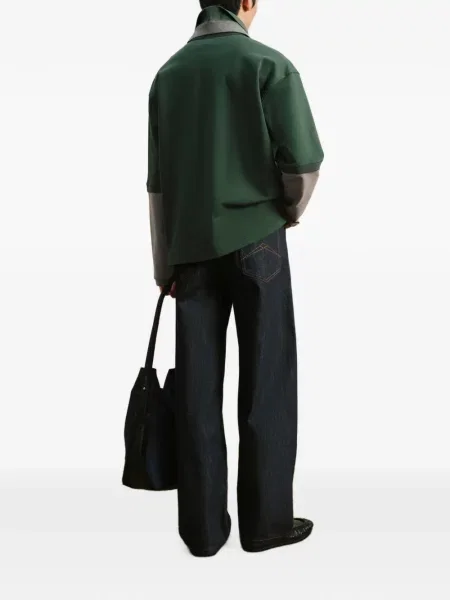 Lung tricou polo Croquis verde