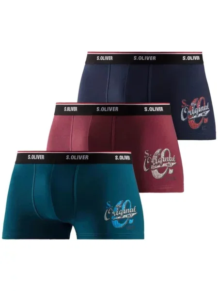 S.Oliver Boxeri bleumarin / verde petrol / burgundy roșu