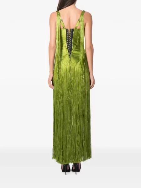 Rochie maxi Norina St cu franjuri verde