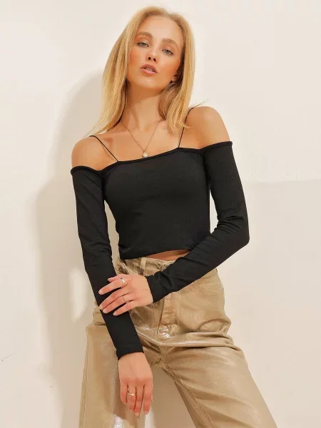 Топ Trend Alacati Stili чорний