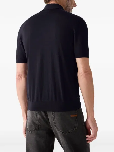 Къс поло тениска Zegna синьо